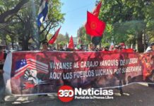 Chile: Realizan marcha contra la guerra imperialista en solidaridad con Irán, Cuba y Venezuela
