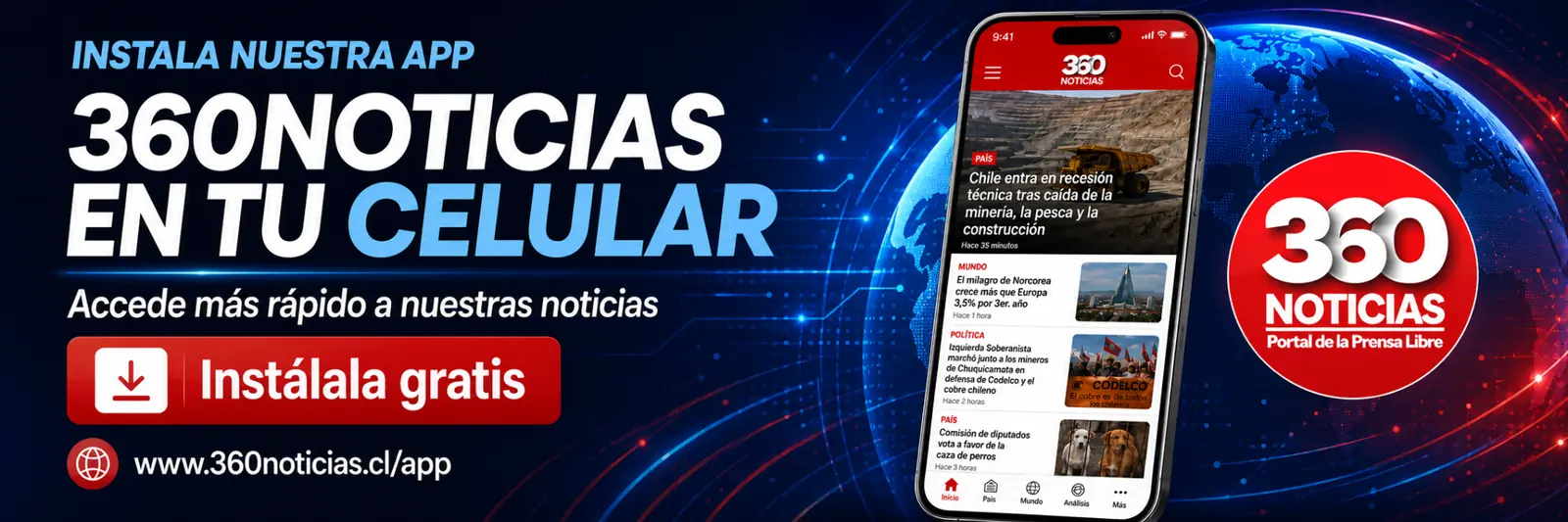 Instala 360Noticias en tu celular